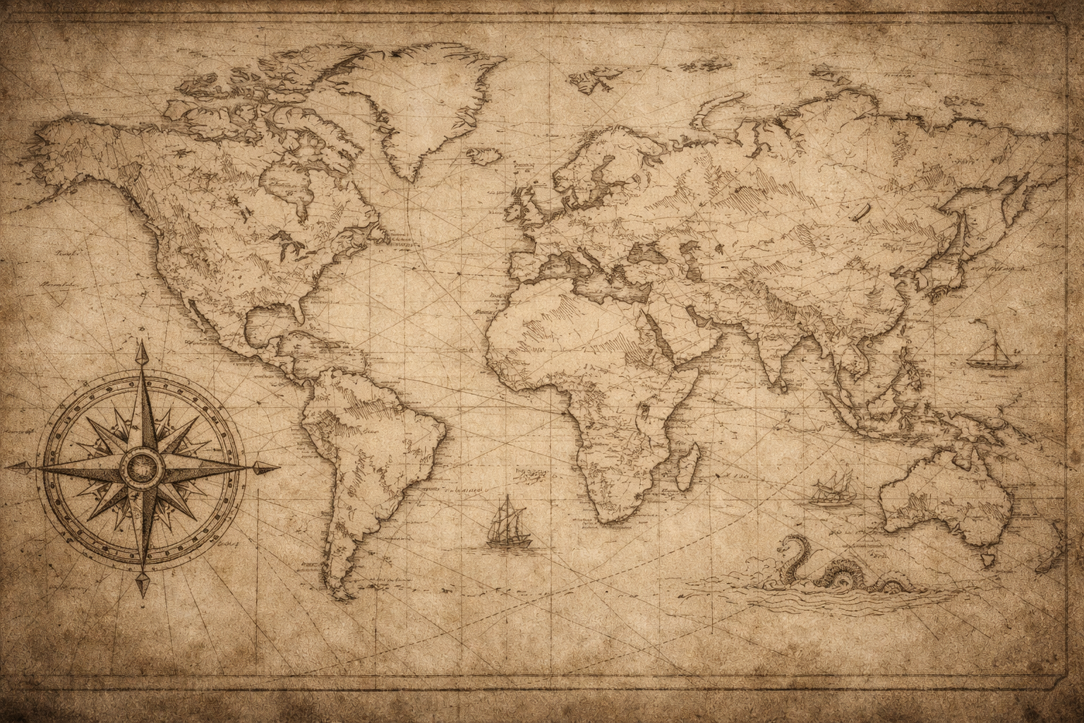 Site map banner featuring an old school parchment map representing navigation and structure at Gentleman Home
